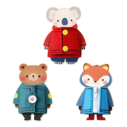 Animal Dress-Up Wooden Busy Board Set