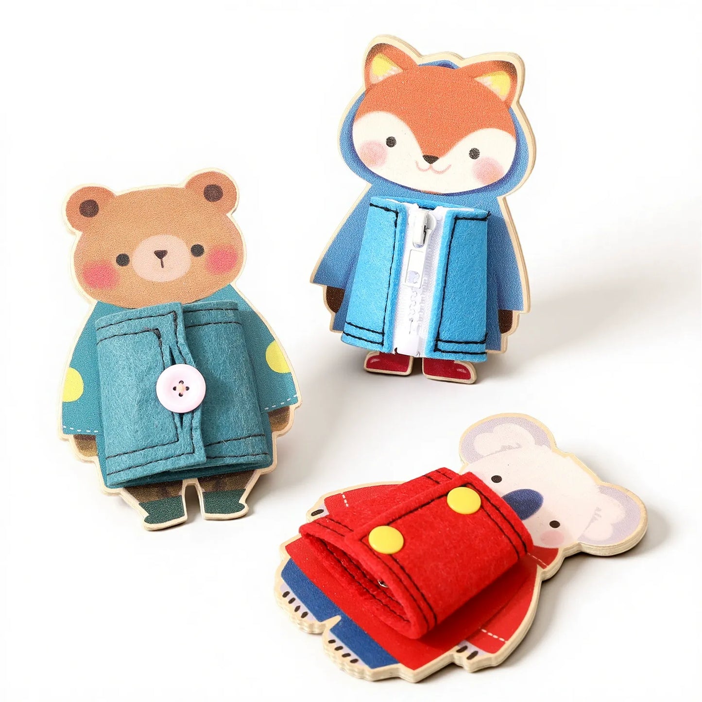 Animal Dress-Up Wooden Busy Board Set
