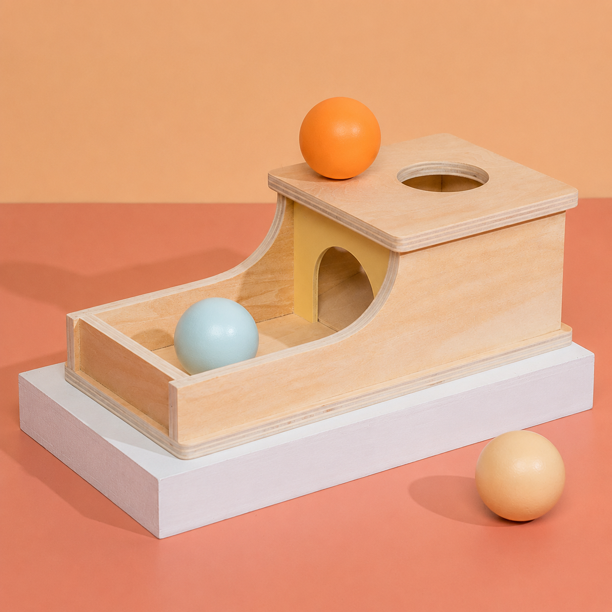 Montessori Wooden Ball Drop Box