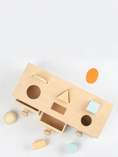 Montessori Wooden Shape Sorter Drawer Box