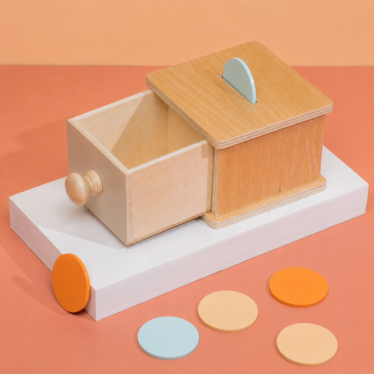 Montessori Wooden Coin Drop Box