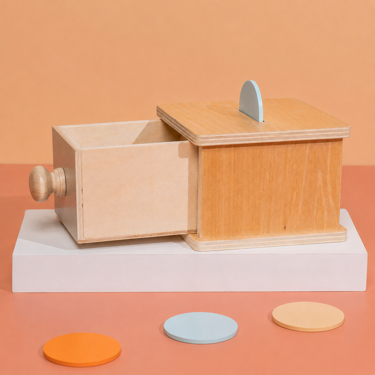 Montessori Wooden Coin Drop Box