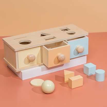 Montessori Wooden Shape Sorter Drawer Box