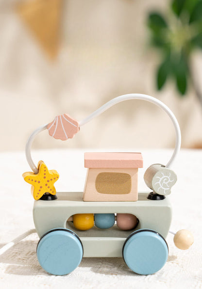 Natural Wooden Pull-Along Train Toy