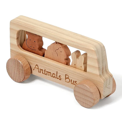 Wooden Animal Bus Set