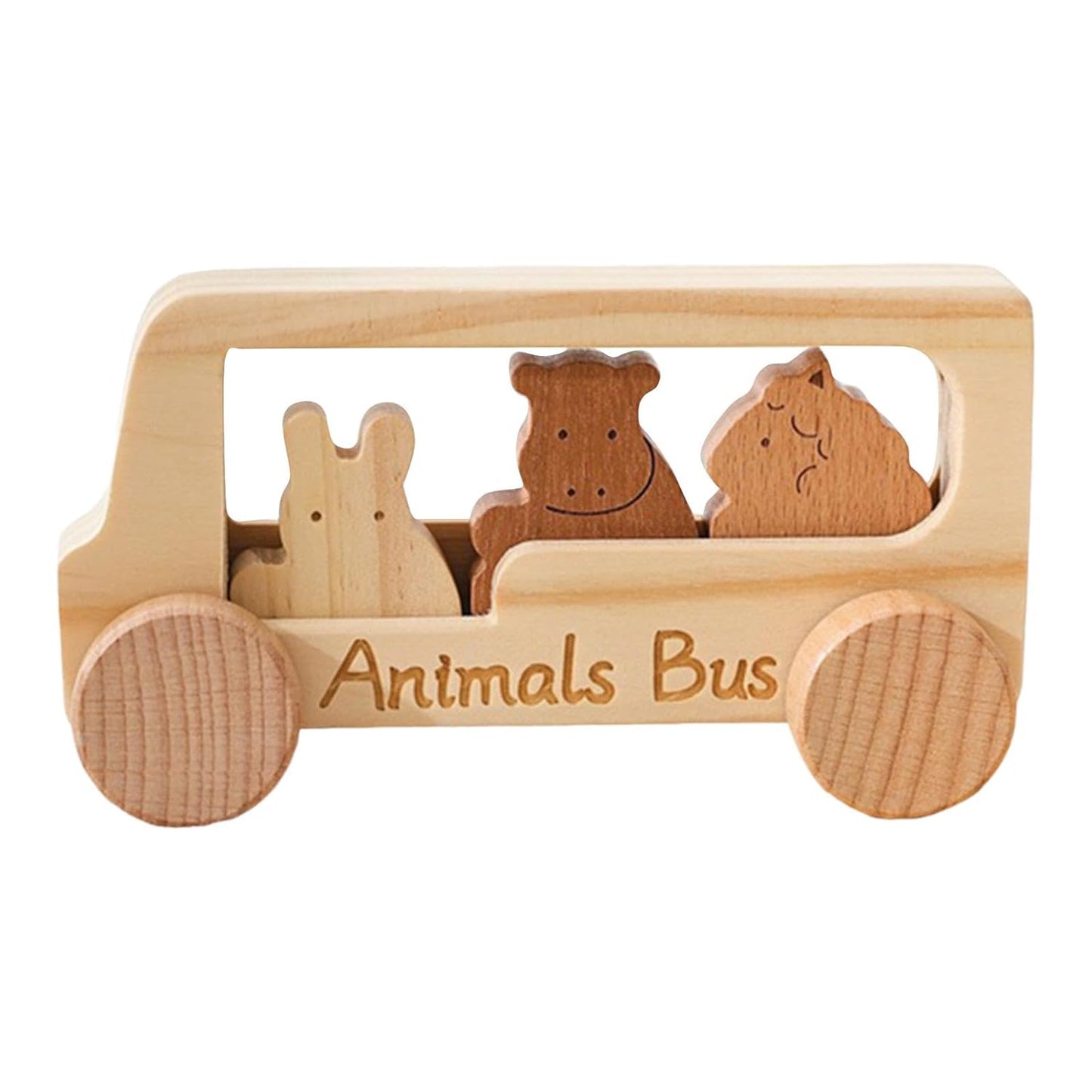 Wooden Animal Bus Set