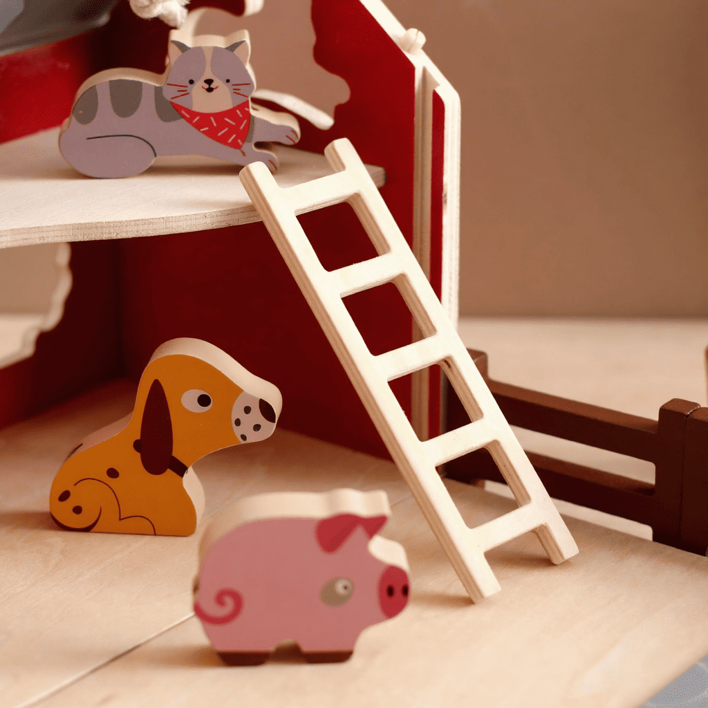 eco-friendly wooden animal figurines – barnyard animals educational toy