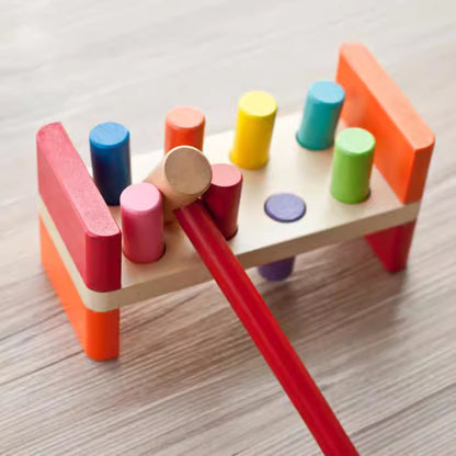 Wooden Hammering Bench Toy for Toddlers