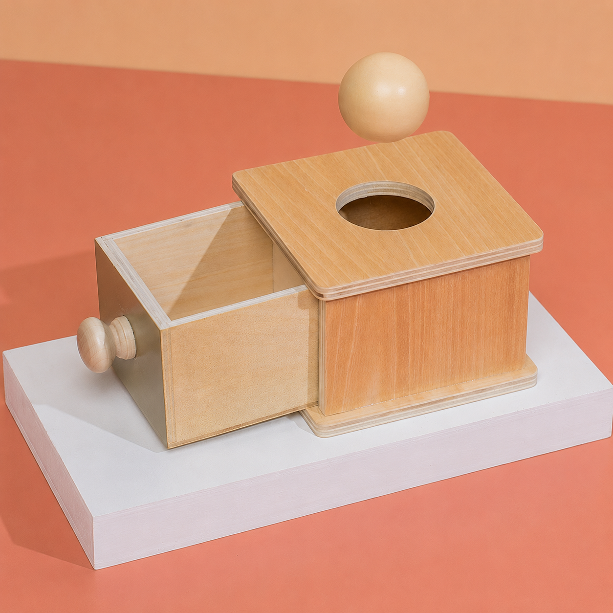Montessori Wooden Object Permanence Box