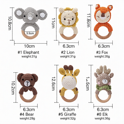 Wooden Animal Rattle