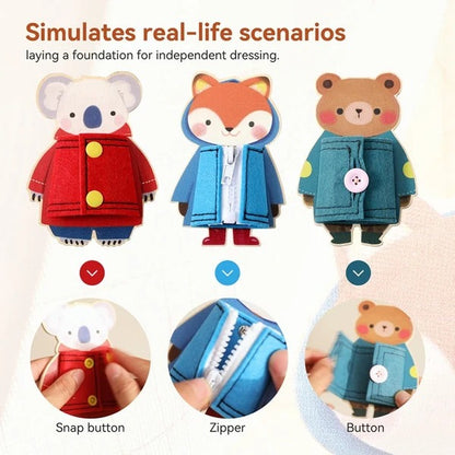 Animal Dress-Up Wooden Busy Board Set