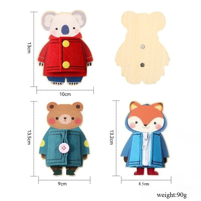Animal Dress-Up Wooden Busy Board Set