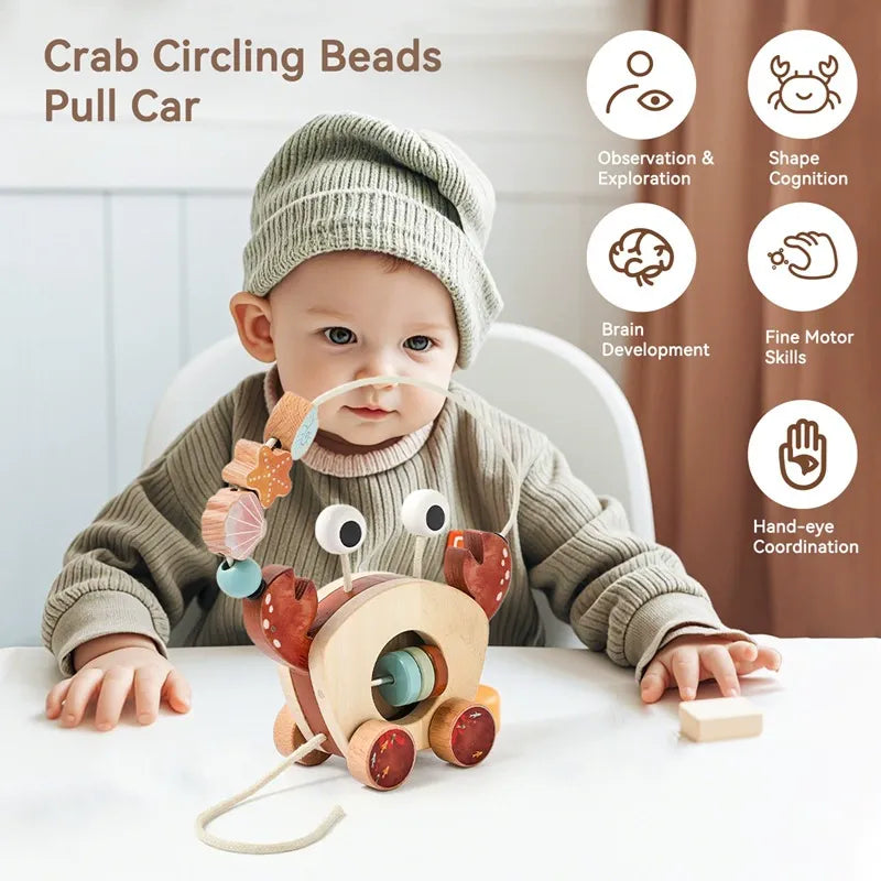 Wooden Crab Pull Toy