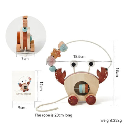Wooden Crab Pull Toy
