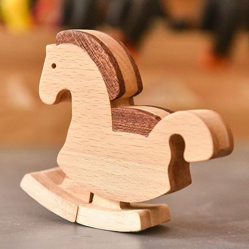 Close-up of a minimalist wooden horse ramp walker made from sustainably sourced premium beechwood with smooth eco-friendly finishes.