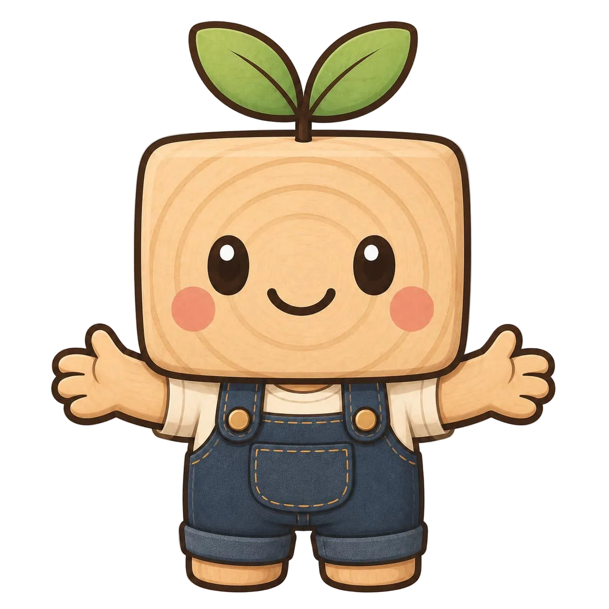 MUMU, the Wooden Toy Story mascot, welcoming families with handmade wooden toys and Montessori-inspired play.