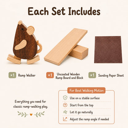 A infographic shows a full mouse ramp walker set includes