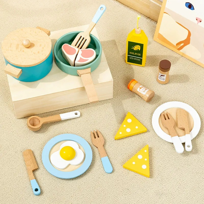 Wooden Kitchen Play Set