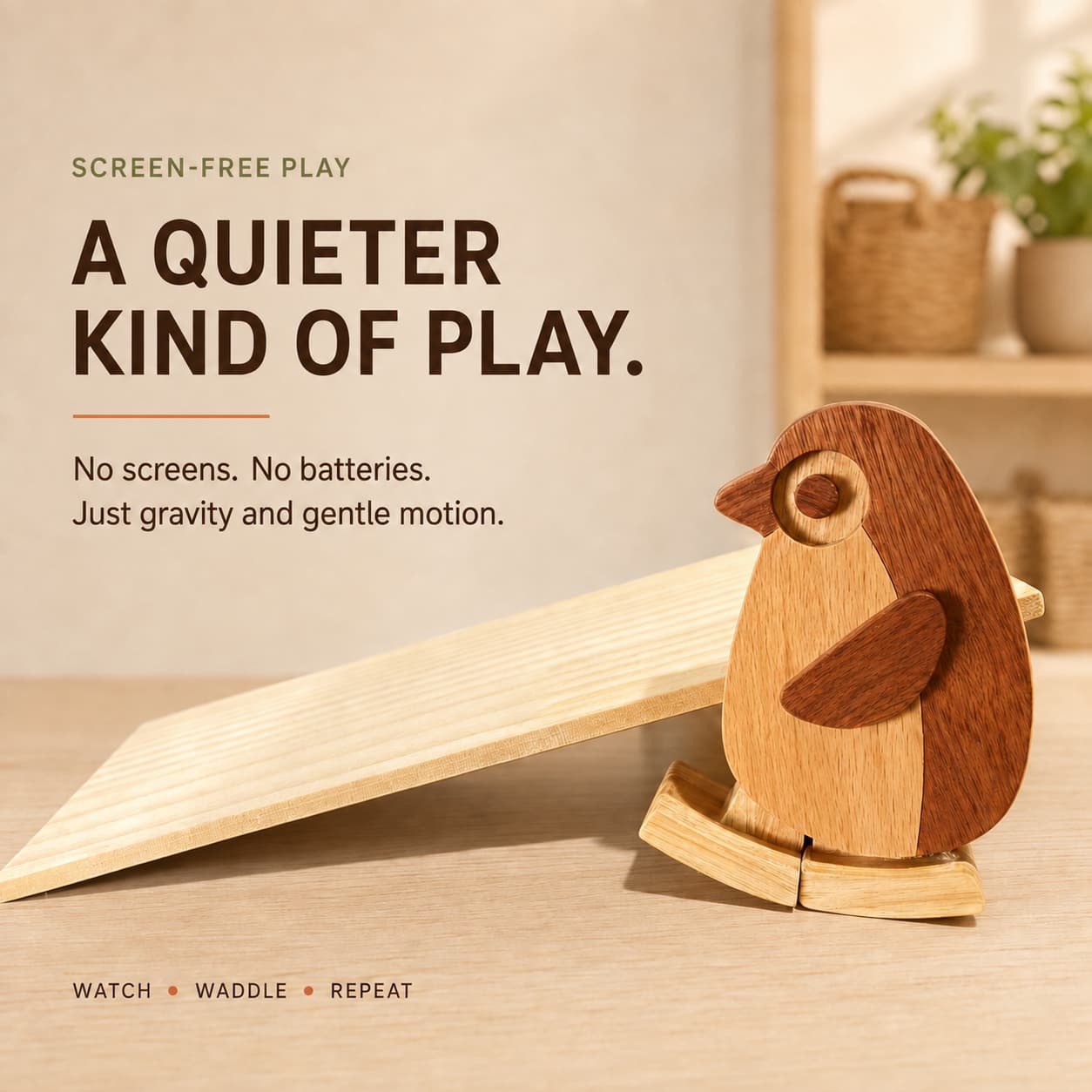 Wooden Penguin Ramp Walker
